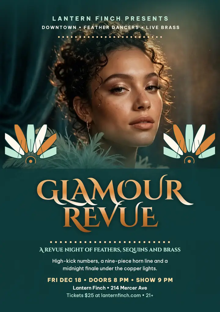 Lantern Finch glamour revue flyer template