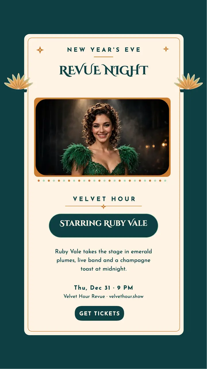 Velvet Hour Revue night showgirl story template