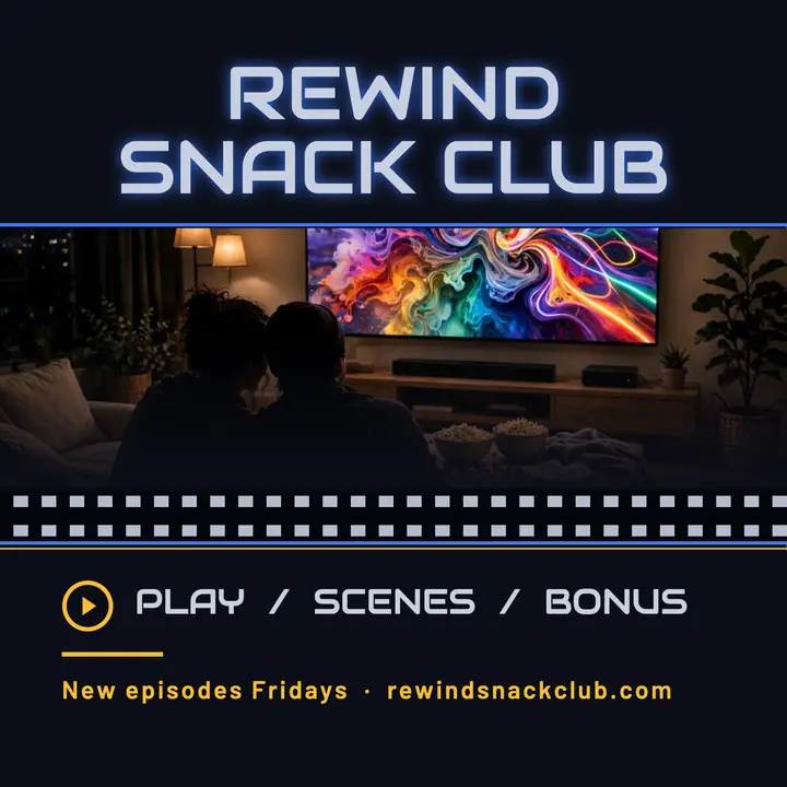 Rewind Snack Club movie night podcast cover template