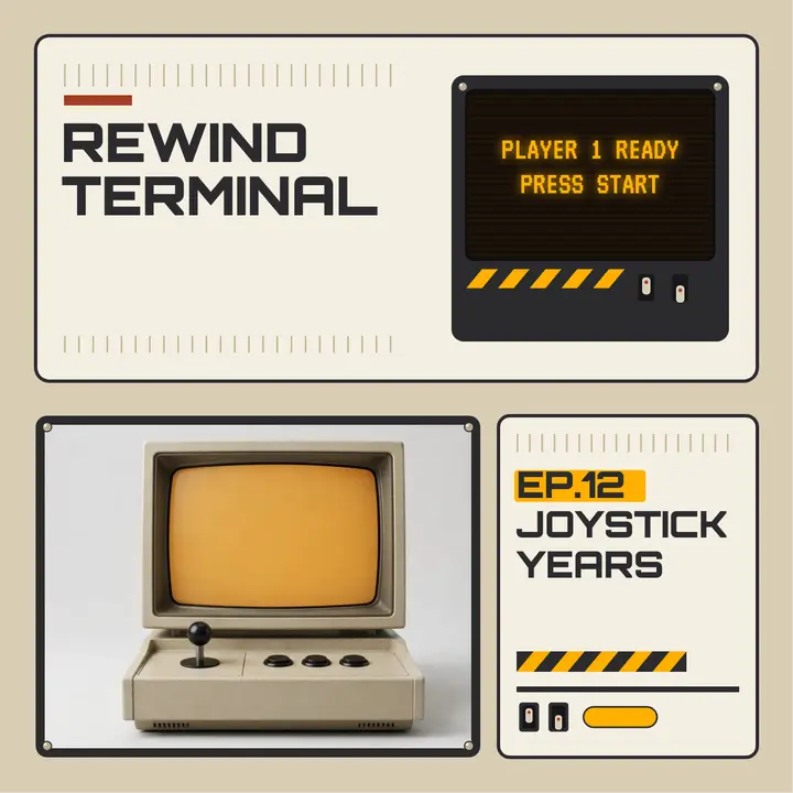 Rewind Terminal arcade podcast cover template