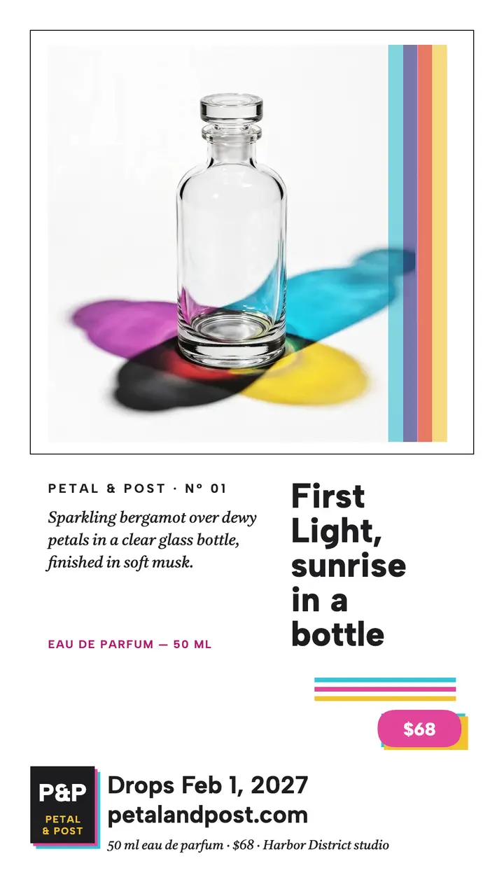 Petal and Post First Light perfume story template