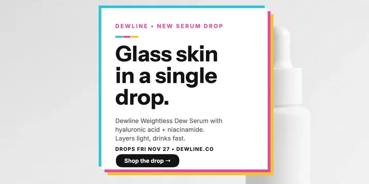 Dewline serum drop RGB shadow post template
