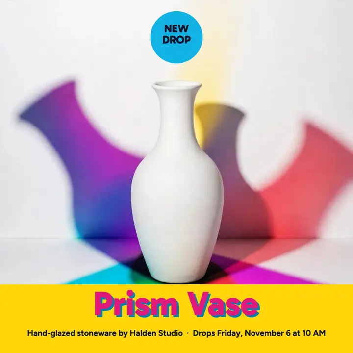 Halden Studio Prism Vase drop post: product drop post template