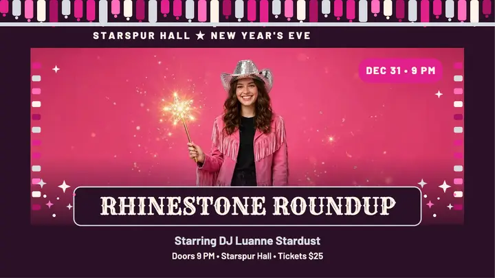 Rhinestone Roundup New Year thumbnail template