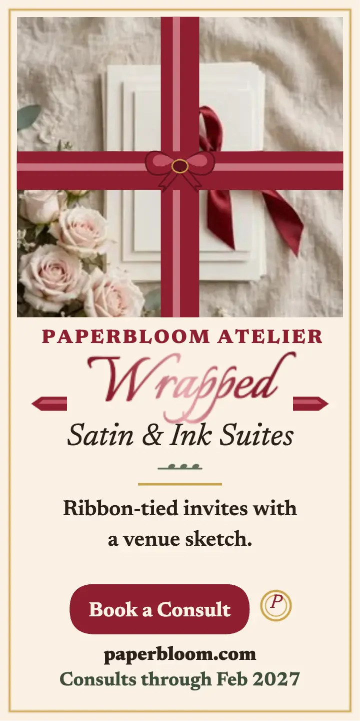 Paperbloom ribbon invitation ad: ribbon invitation ad template