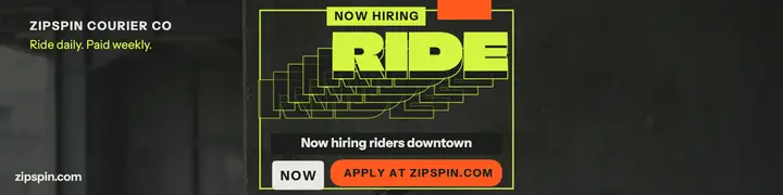 Zipspin rider hiring banner, ride echo template
