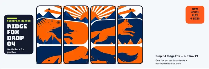 Northpeak Ridge Fox board drop header template