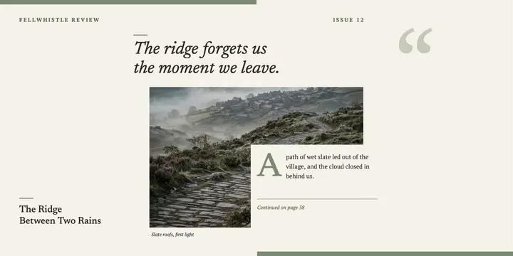 Fellwhistle Review ridge walk essay pull quote template