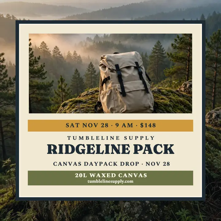 Ridgeline Pack canvas daypack launch post template