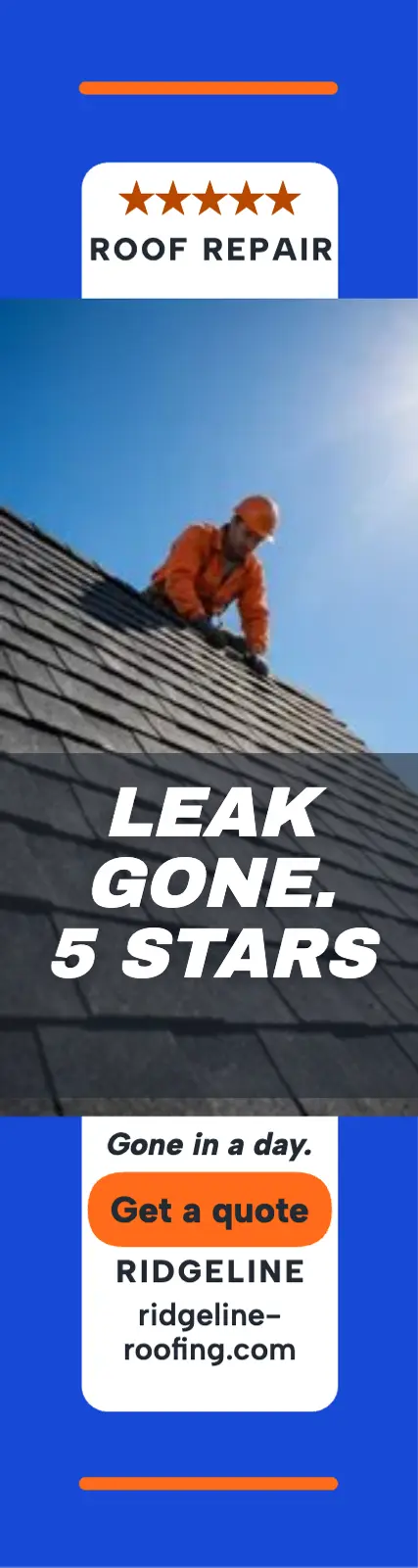Ridgeline Roofing five-star review skyscraper template