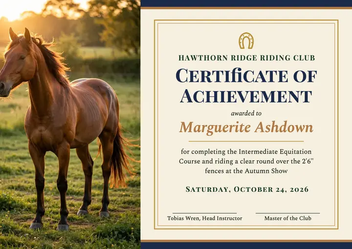 Hawthorn Ridge achievement certificate template