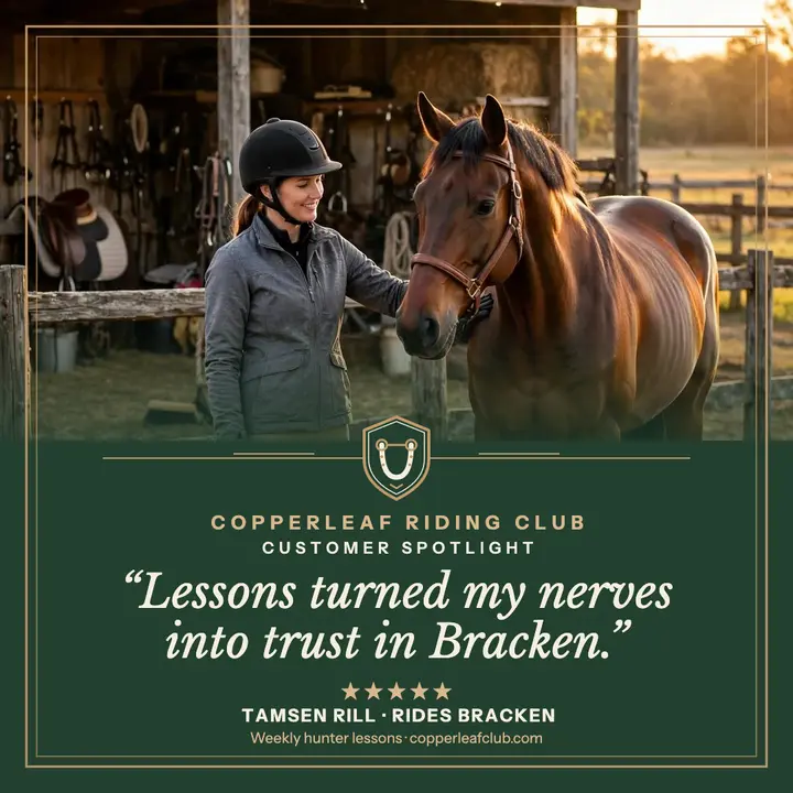 Copperleaf riding spotlight post: riding school review post template