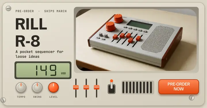 Pocket sequencer pre-order post, hardware faceplate template