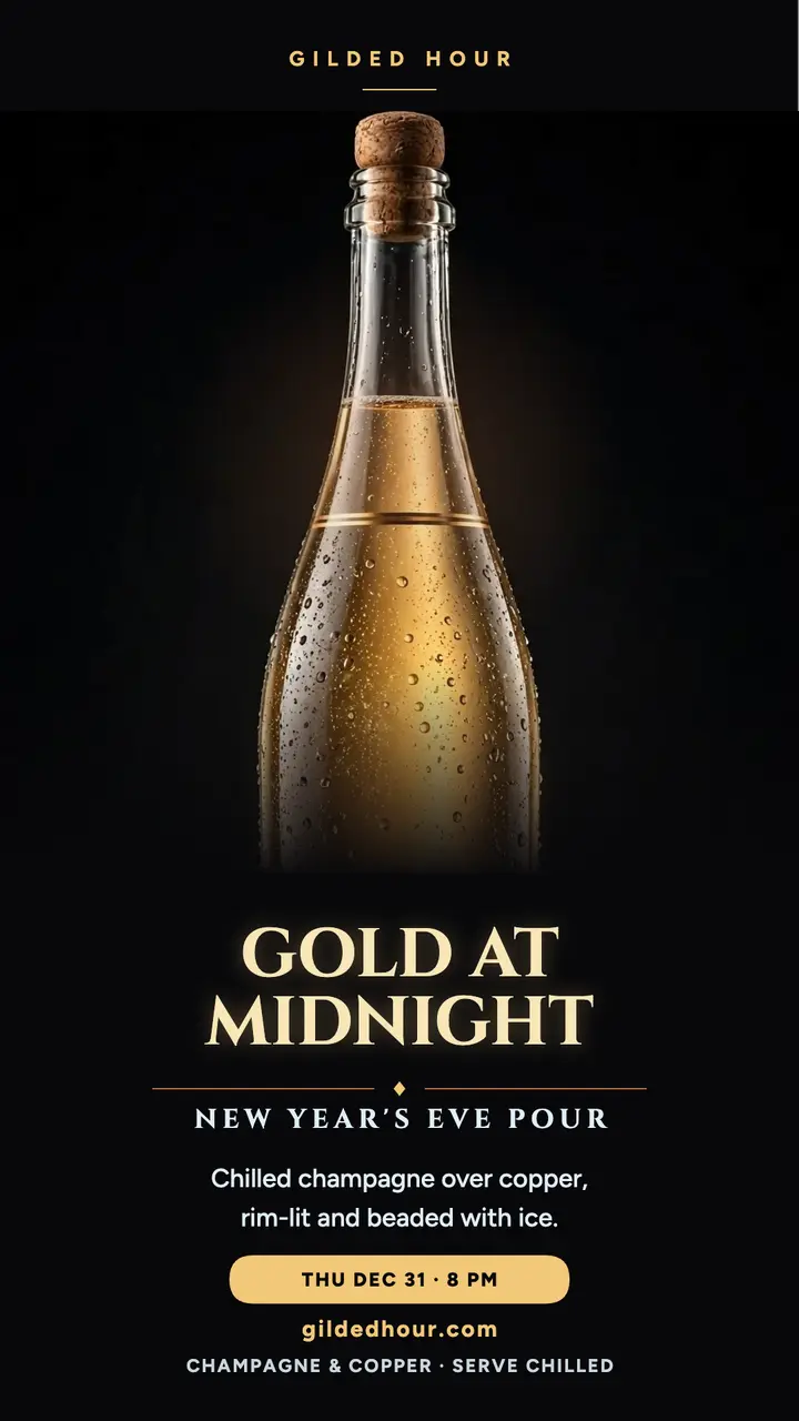 Gilded Hour New Year toast story template