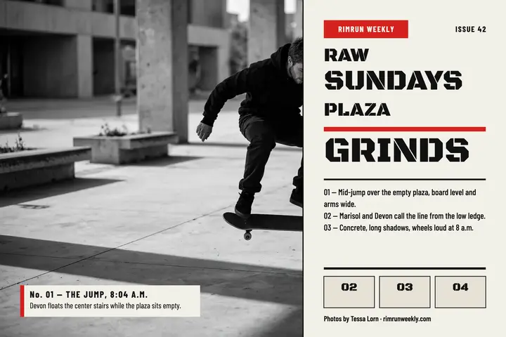 Rimrun Weekly skate essay postcard template