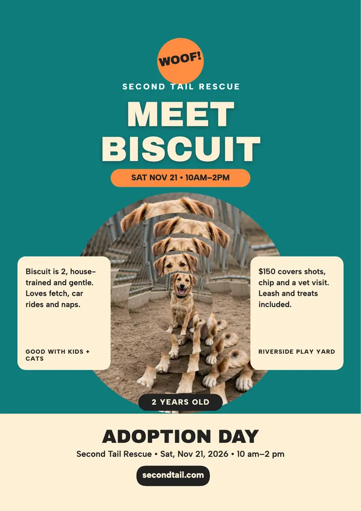 Biscuit adoption day ring flyer template