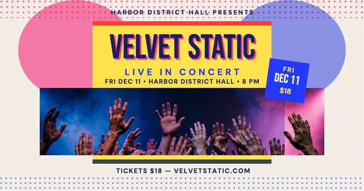 Velvet Static gig post, risograph template