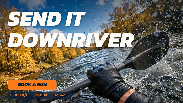 Fall river kayak POV thumbnail template