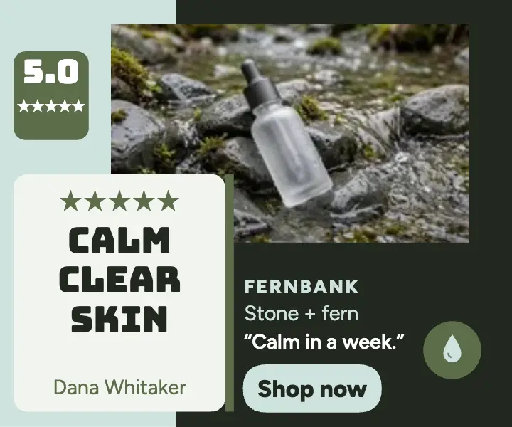 Fernbank serum five-star review ad template