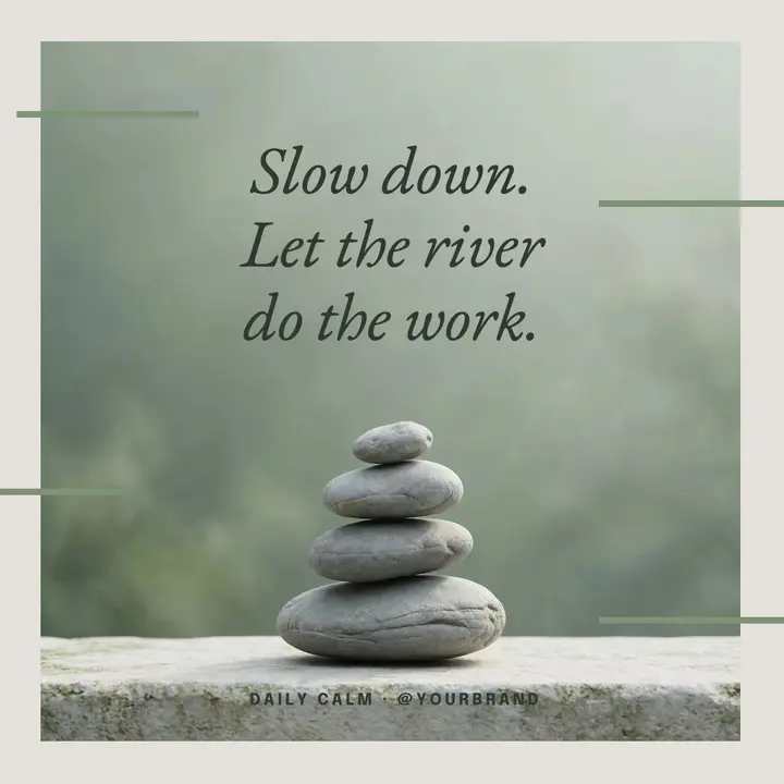 Sage river stones zen quote post template