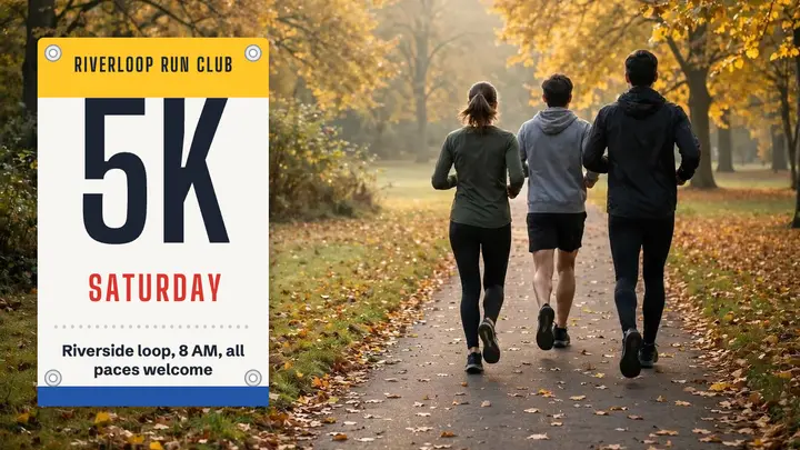 Riverloop run club race bib template
