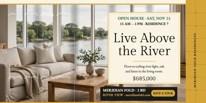 Meridian Fold riverside condo open house post: condo open house post template
