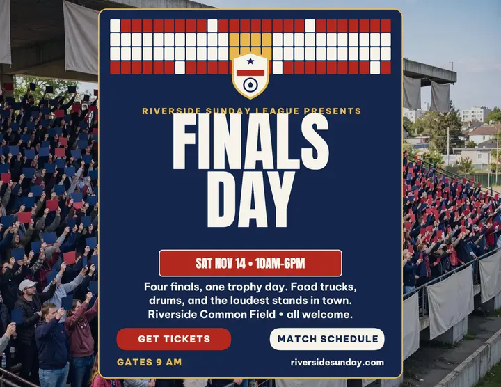 Riverside Sunday League finals day flyer template