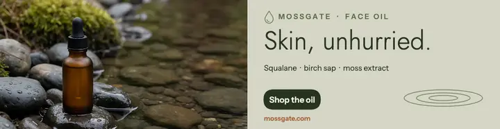 Mossgate riverstone face oil billboard ad template