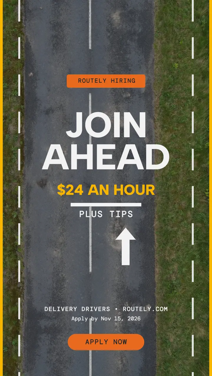 Routely delivery driver road letters story template