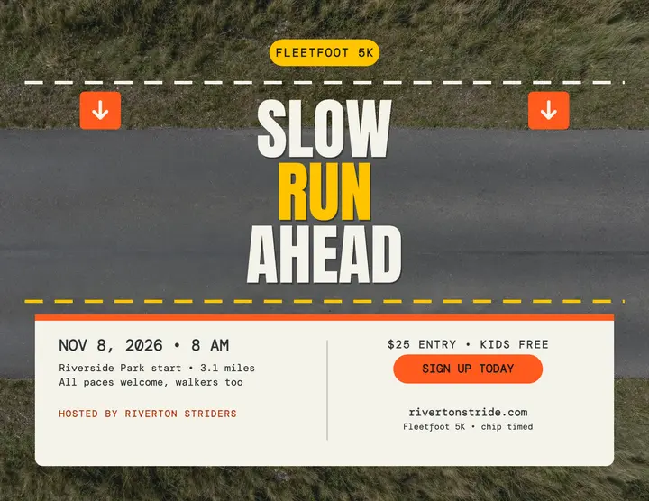 Fleetfoot 5K road paint run flyer template