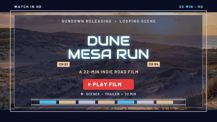 Dune Mesa Run road film DVD thumbnail template