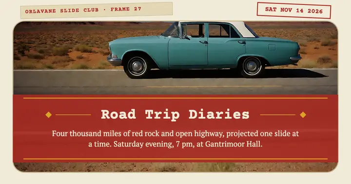 Road Trip Diaries slide show Facebook post: slide show event post template