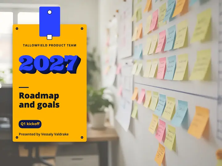 2027 roadmap and goals title slide, extruded block type: roadmap title slide template