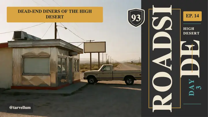 Roadside diner road trip vlog thumbnail template