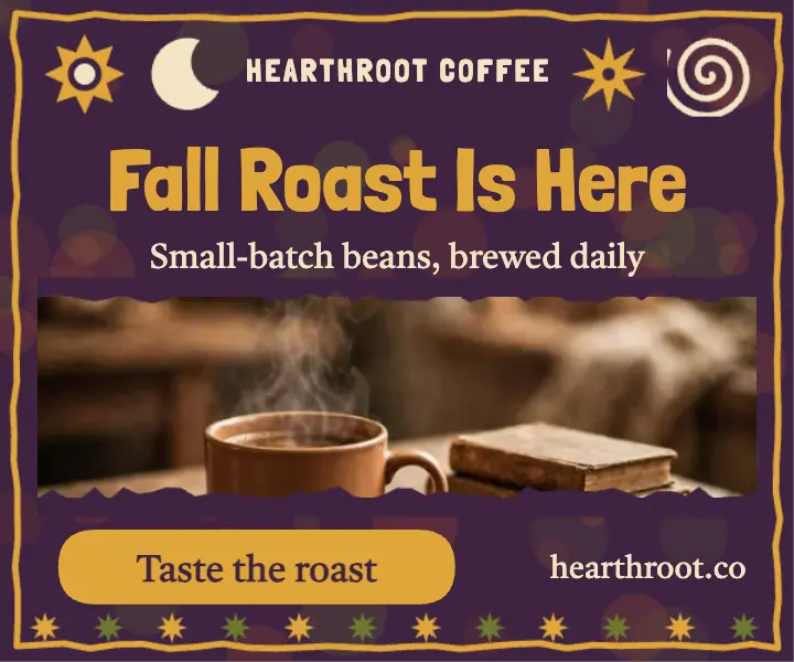 Hearthroot fall roast coffeehouse ad template