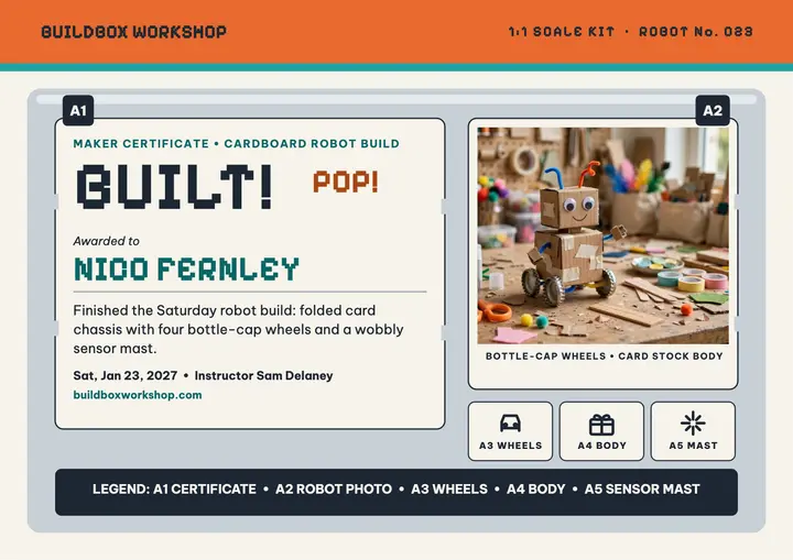 Buildbox robot build maker certificate template