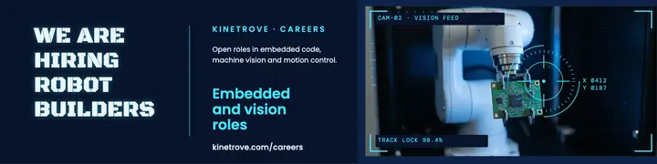Kinetrove hiring LinkedIn banner, sci-fi HUD template
