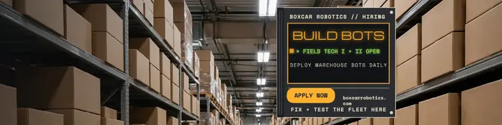 Boxcar Robotics terminal hiring banner template