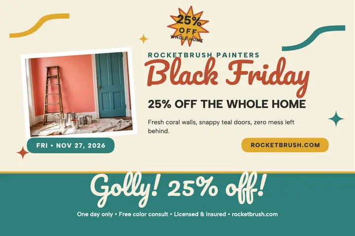 Rocketbrush Black Friday painting postcard template