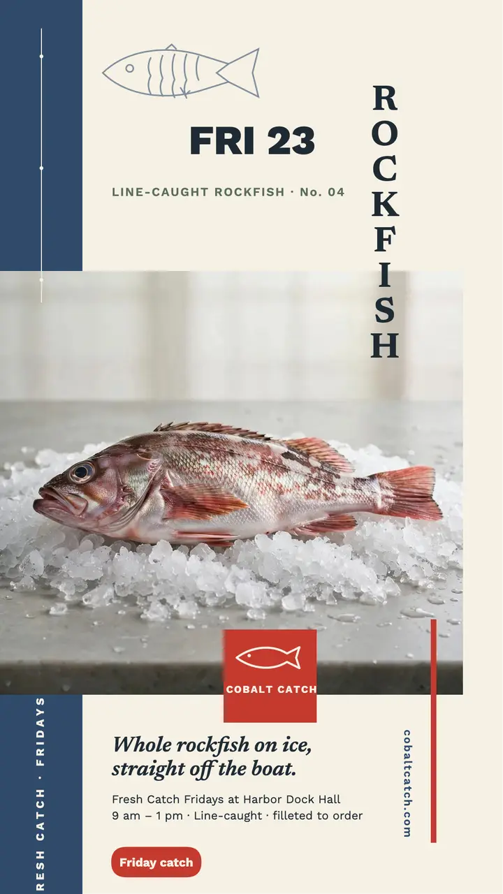 Cobalt Catch rockfish gyotaku story template