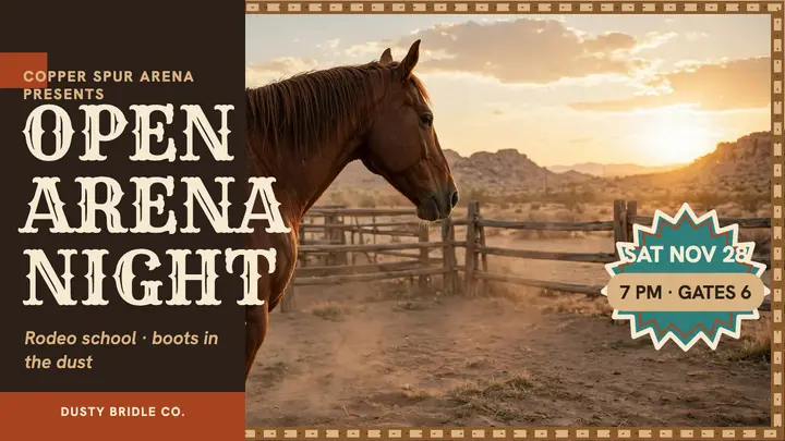 Copper Spur rodeo school night thumbnail template