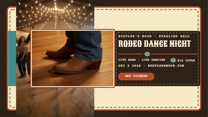 Rustler's Moon rodeo dance night thumbnail template