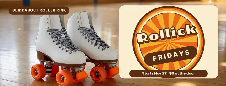 Gliddabout roller disco Friday night cover template