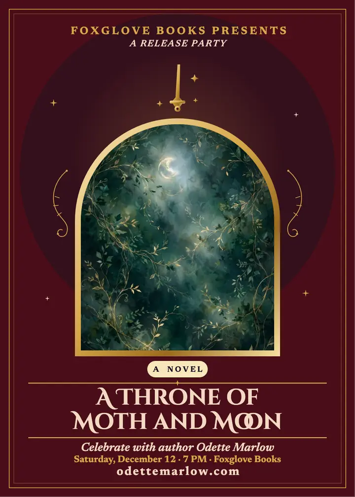 Romantasy novel launch invitation template