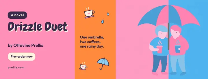 Romance author new novel Facebook cover, rom-com illustrated template