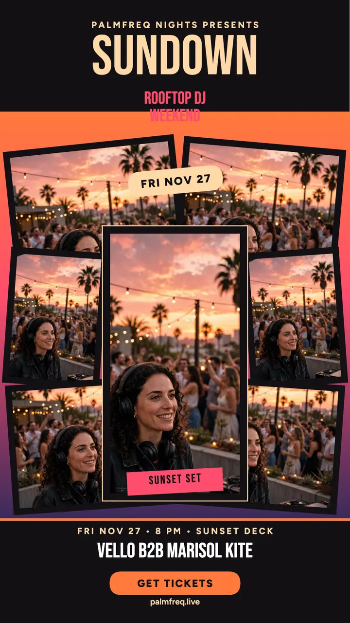 Palmfreq rooftop sundown sessions story template