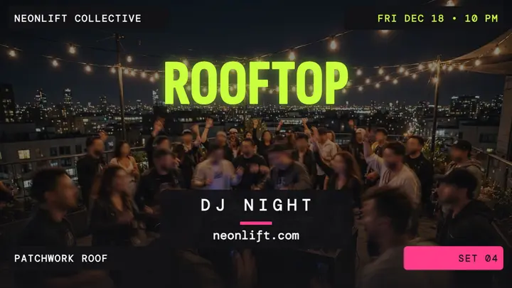 Neonlift rooftop DJ night thumbnail template