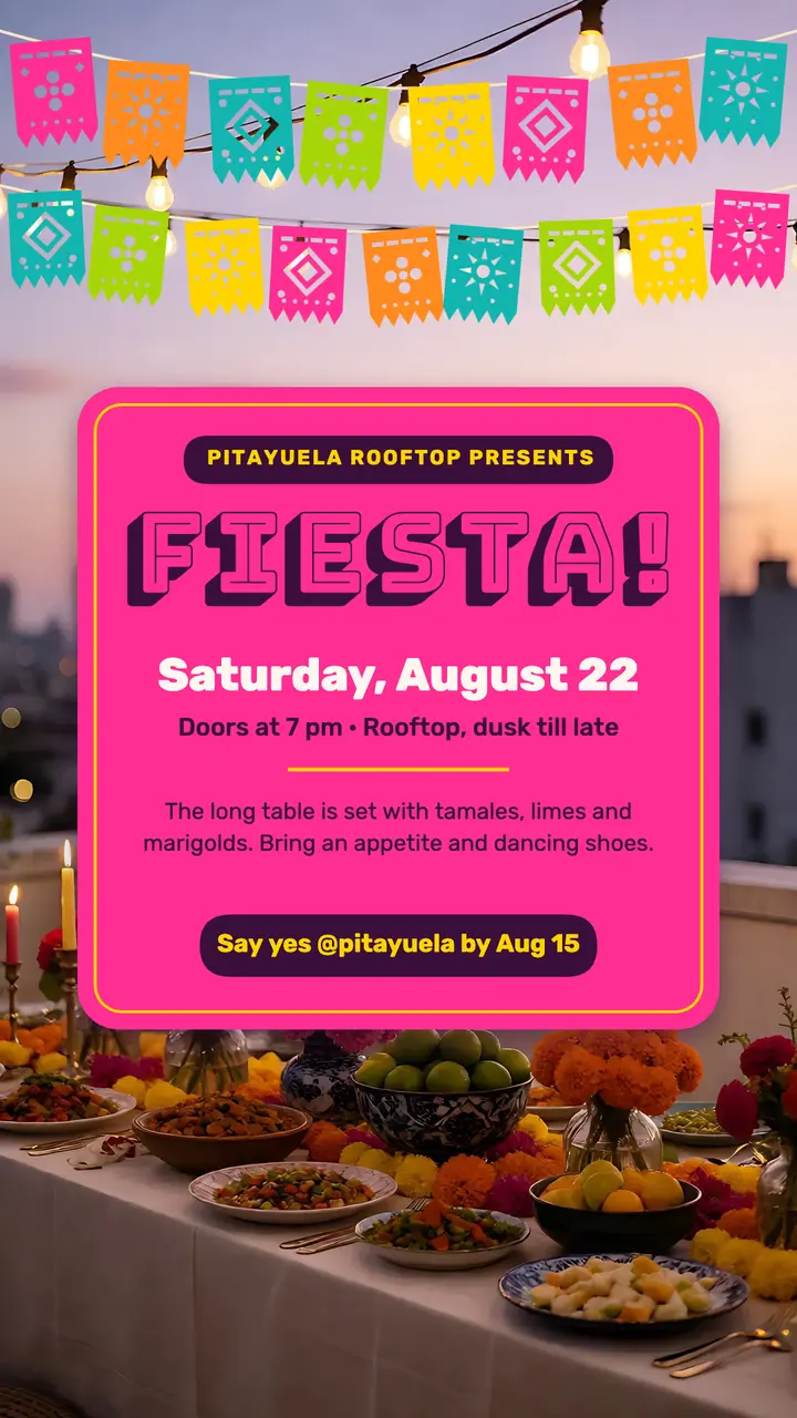 Pitayuela rooftop fiesta story template