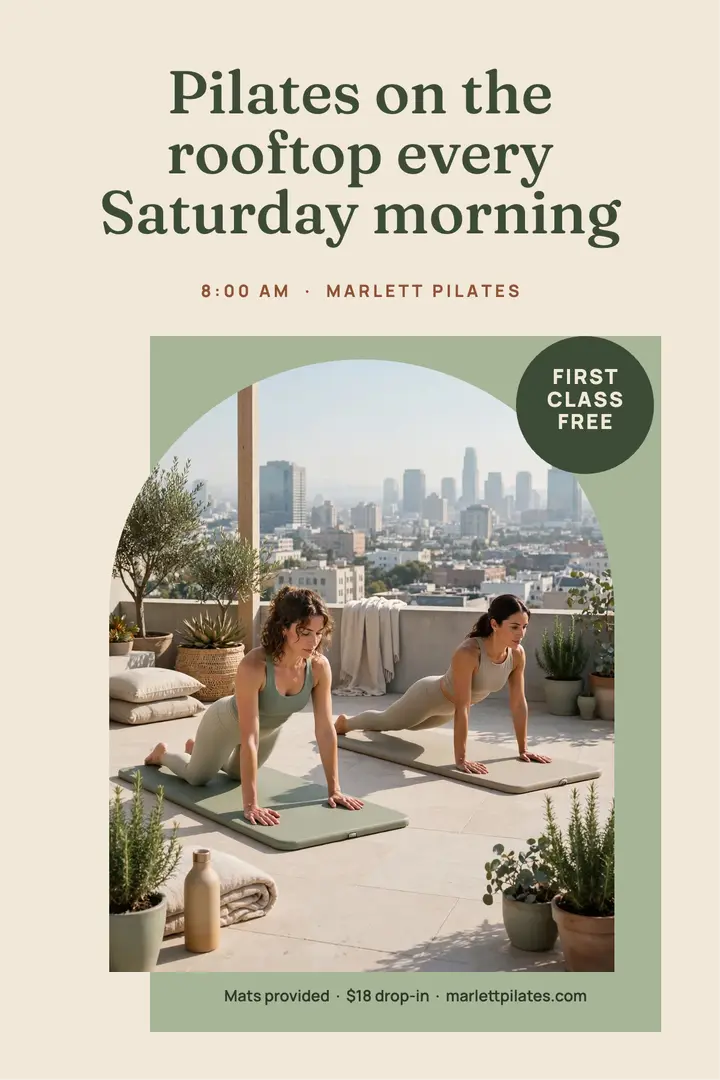 Rooftop pilates poster template