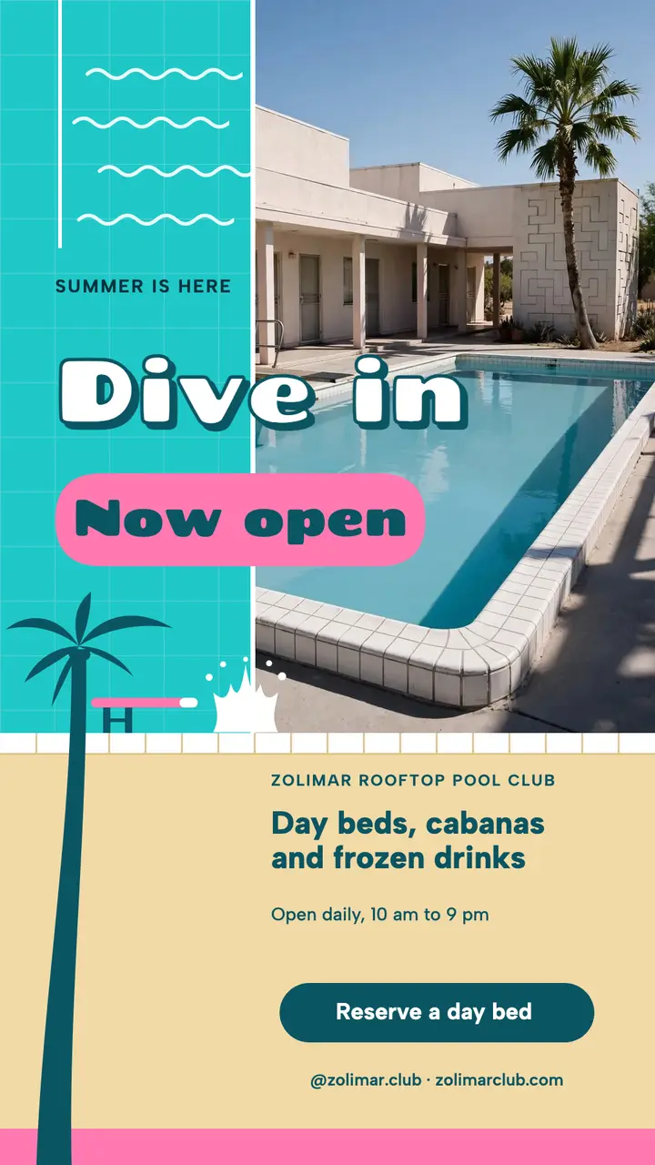 Zolimar rooftop pool club now open story template